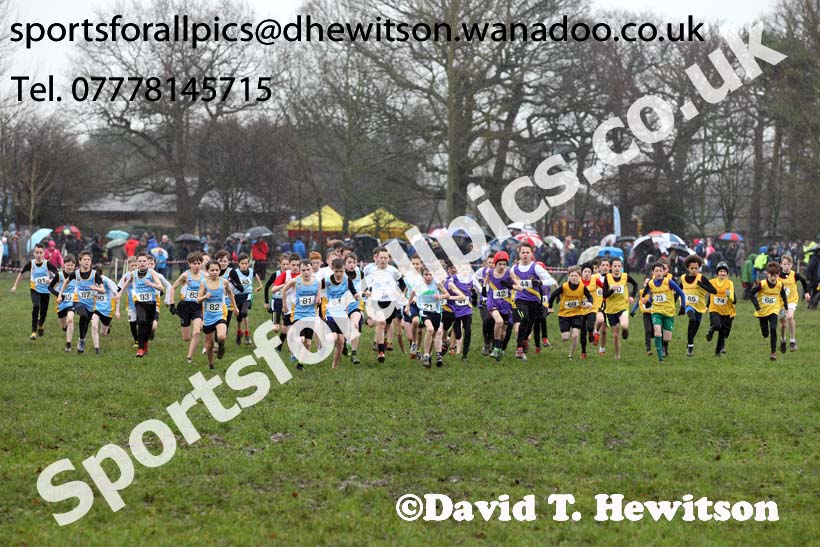 Minor boys Northern Inter Counties Schools Cross Country, Stockton. Photo: David T. Hewitson/Sports for All Pics